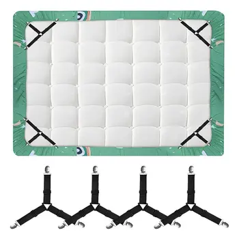 4Pcs Adjustable Bed Sheet And Quilt Holder for Bed Sheet Organizer Mattress Cover Clip For Home Elastic Straps Adjustable Clips 1