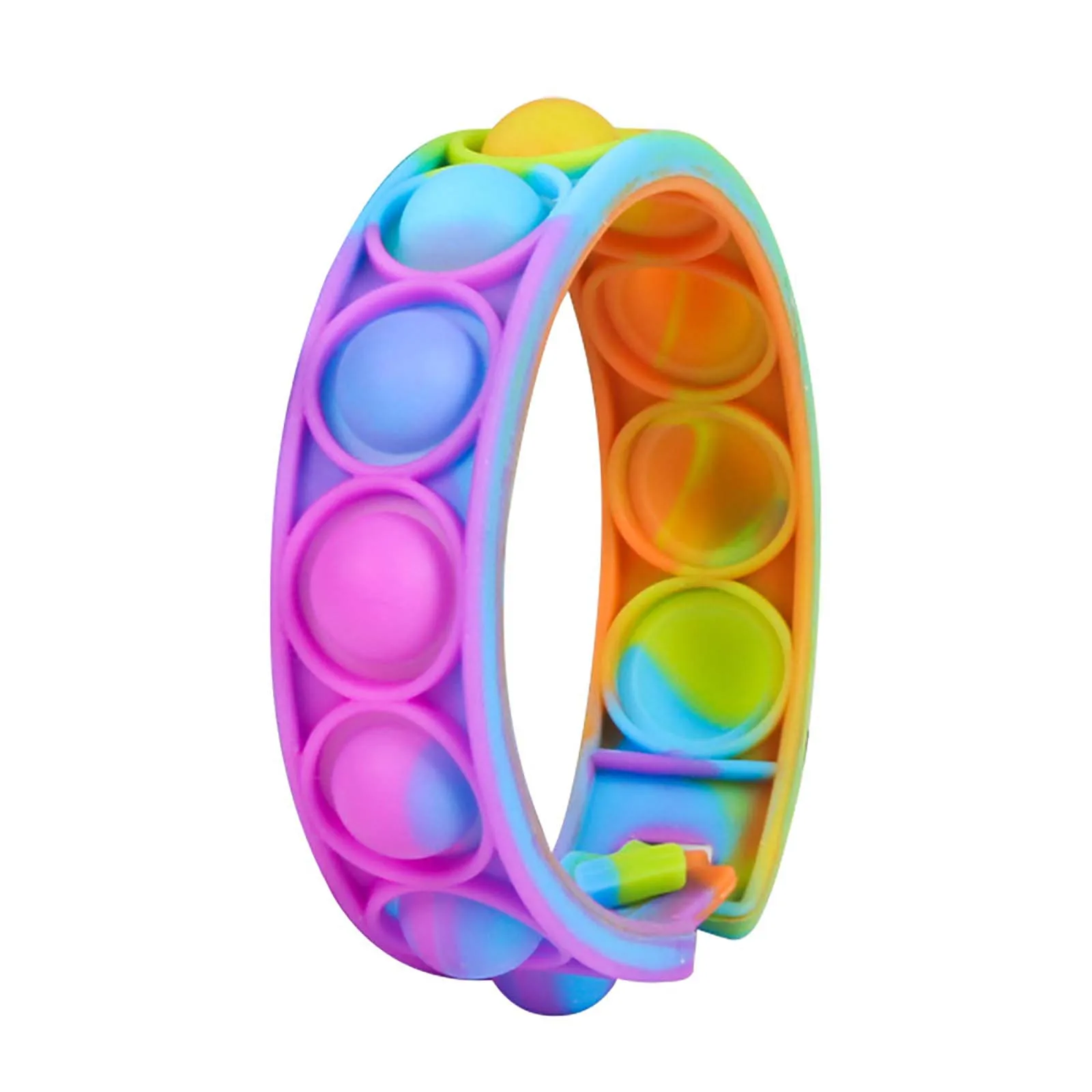 32 PCS Fidget Bracelets Pop it Toy, Glow in The Dark, Rainbow