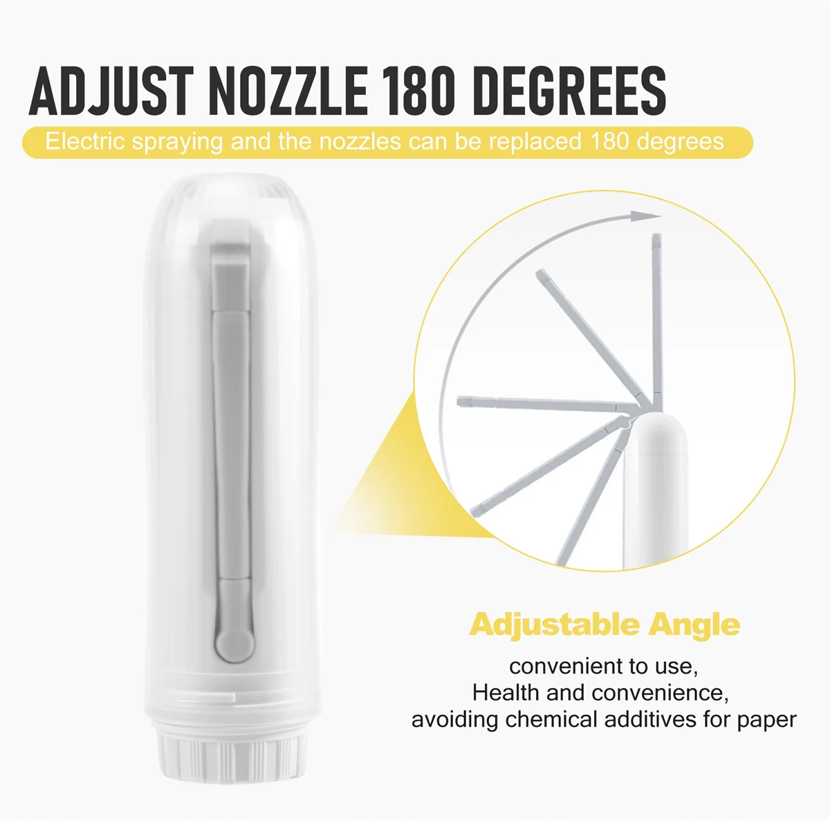 Automatic Electric Bidet Sprayer Travel Shower Travel Cleaning Portable-White
