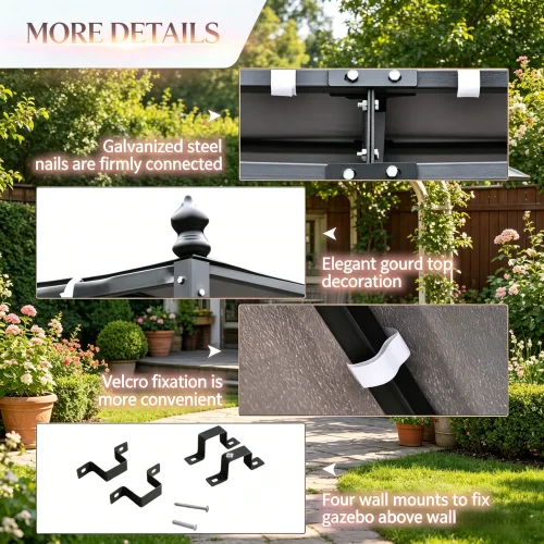Wall-Mounted Metal Pergola 3