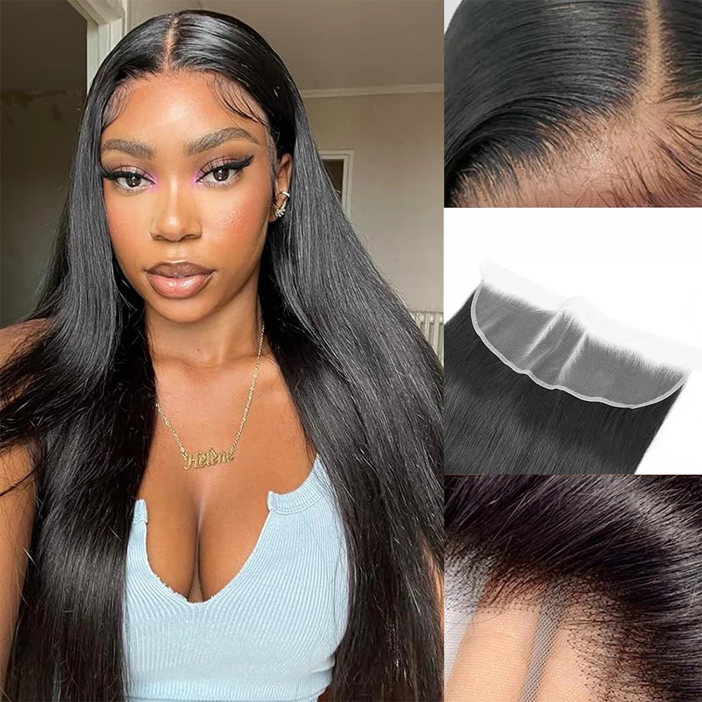 Bone Straight Lace Closure 13x4 Frontal Transparent Can Be Bleached 15a Grade Straight Human Hair Lace Frontal Closure Only