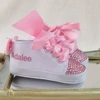 Pink Personalized Name Baby Shoes Boy Girl First Walking Nursery Deco Glitter Customized Baby Shower Sneakers 1