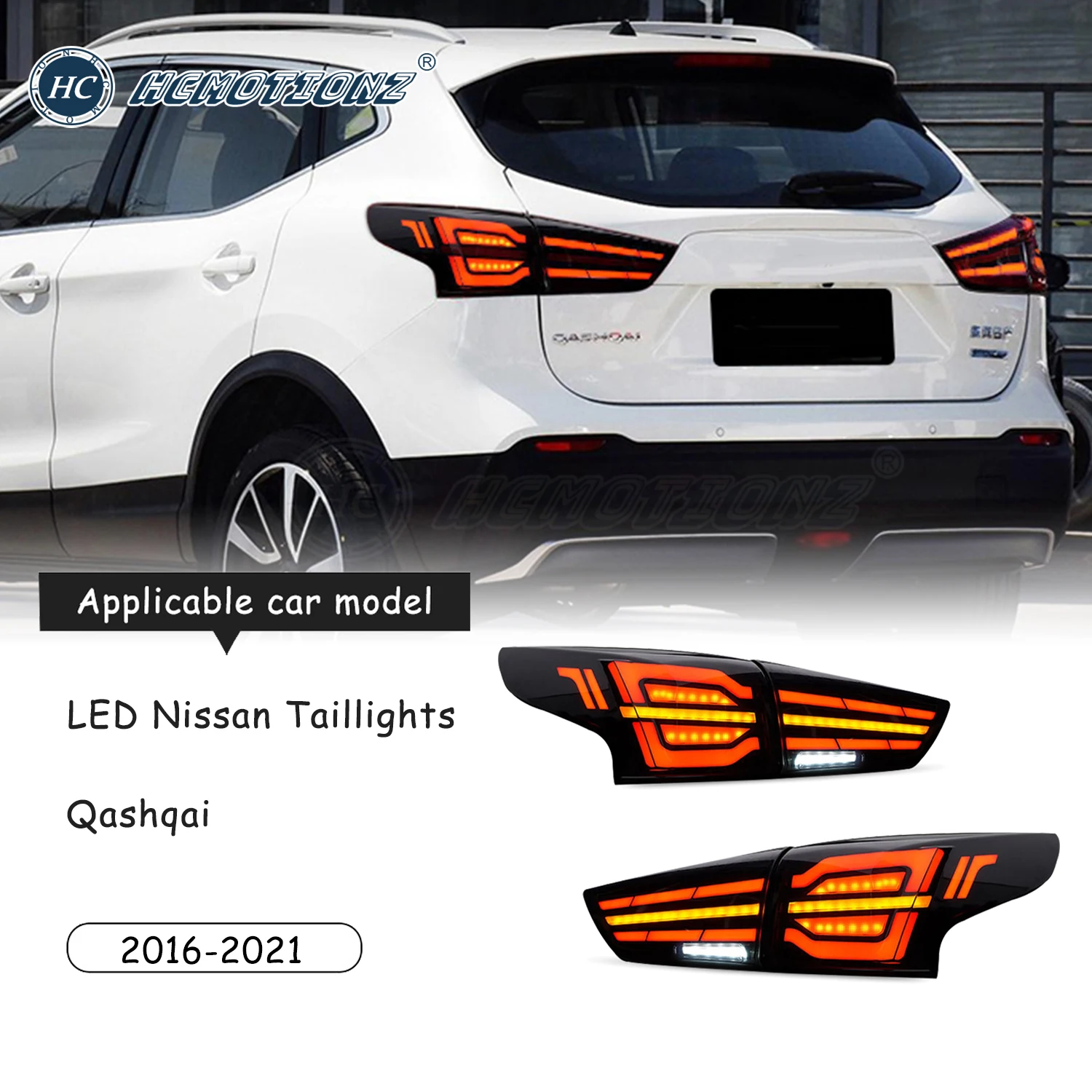HCMOTIONZTailLightsForNissanQashqai20162021DRLAnimation