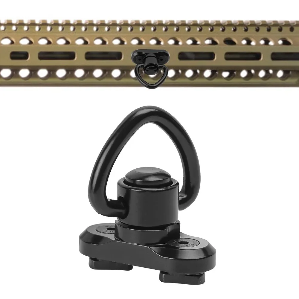Tactical Rifle Sling Swivel Ring Quick Release QD Sling Buckle 1.25" Loop 20mm Rail Mlok Base Mount for Handguard Accessories