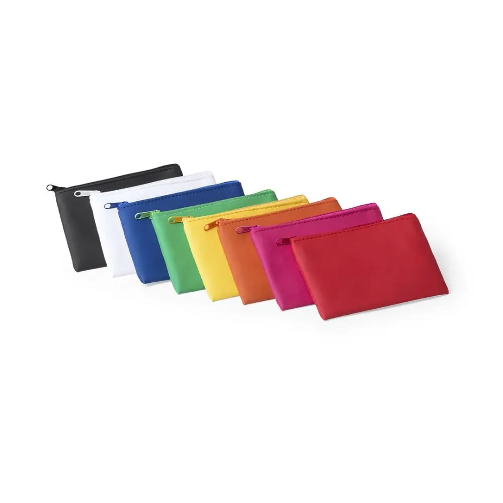 Compact Solid Color Zippered Coin Purse Wallet