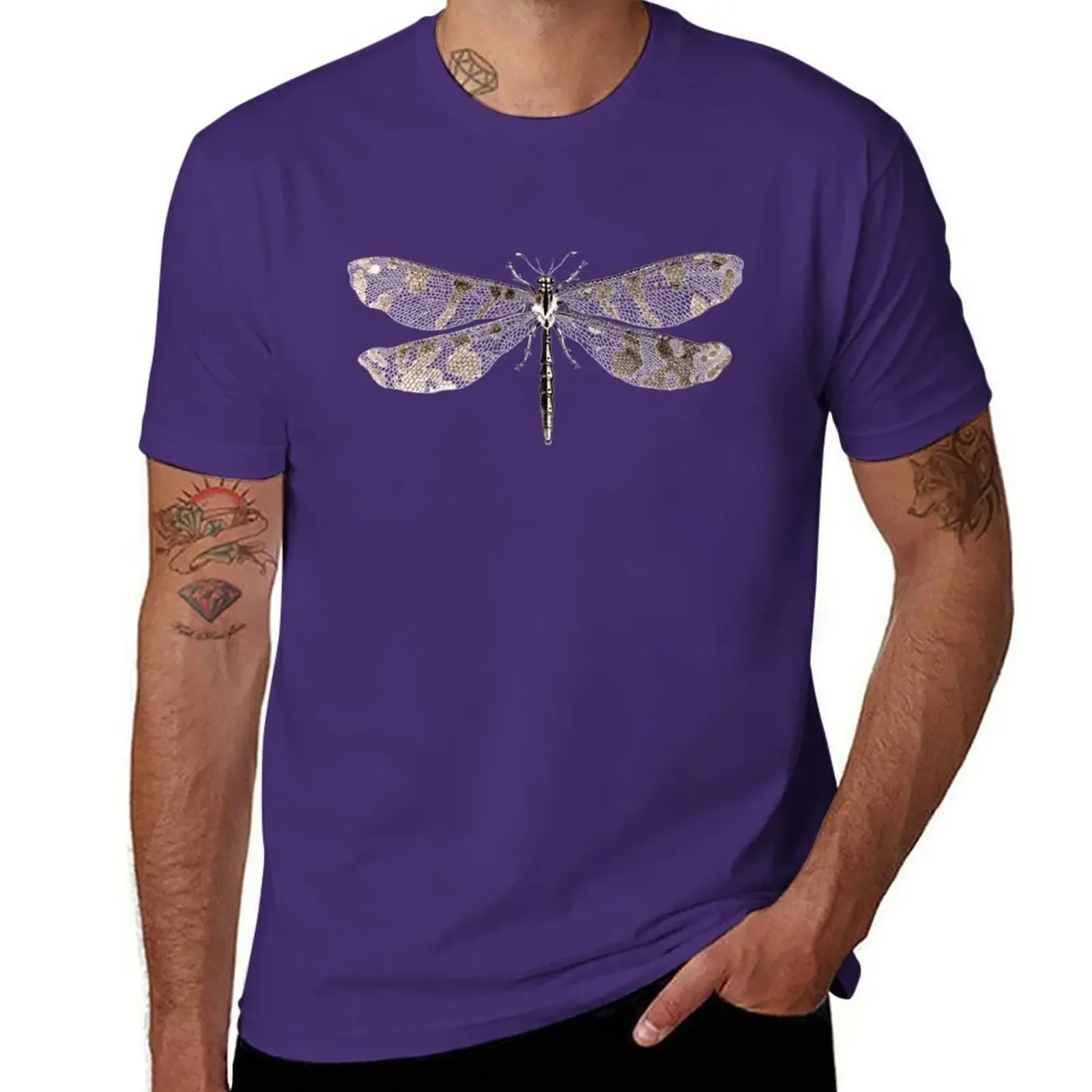 

Dragonflies - Golden Dragonfly Dragonfly Vintage Art T-shirt shirts graphic tees animal prinfor boys men clothing