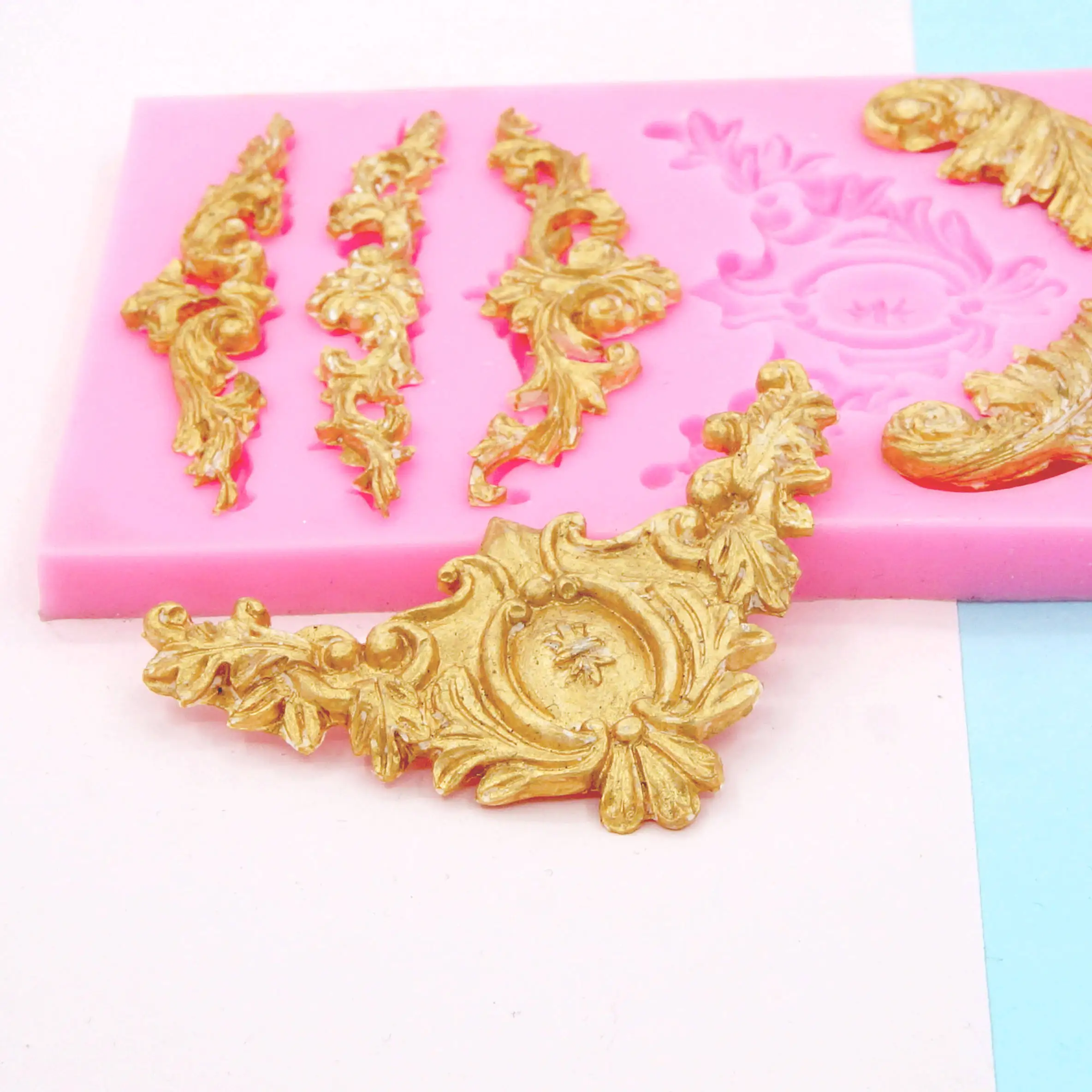 

Retro Scroll Relief Cake Border Silicone Lace Molds Fondant Mould Cake Decorating Tools Candy Clay Chocolate Gumpaste Moulds