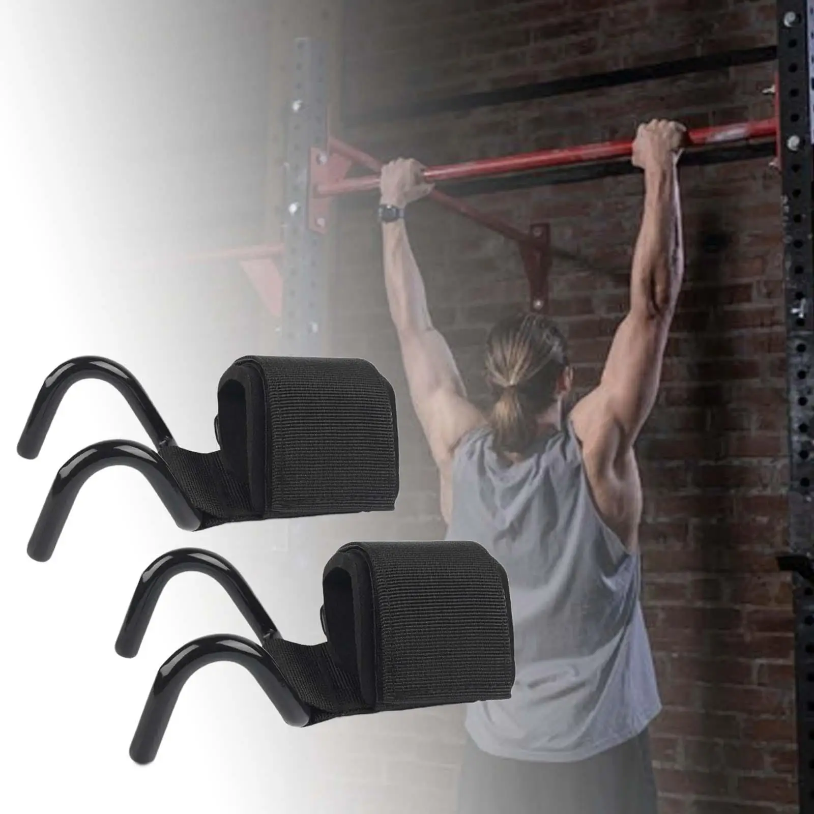 Power Lifting Hooks Power Weight Lifting Training Wrist Support Hook Hand Grips for Weightlifting Sports Exercise Gym Men