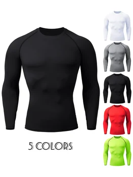 Compression Shirts Men's Rashguard Quick Dry Gym Fitness Shirts Spring Beach Surfing Athletic Sport Running Workout Tops Tees 1