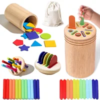 Montessori Toys for 3 Year Old, Toddler Wooden Learning Coin&Color Sorting Toys  Sensory Matching Game for Boys Girls Gifts 1