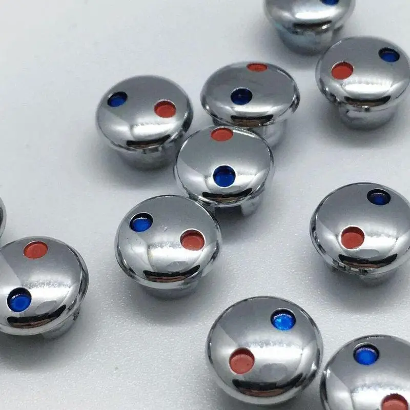 20pcs Faucet Handle Hot Cold Water Sign Red Blue Label Decoration Cover Kitchen Bathroom Mixer Tap Indicate For Faucet Handles