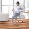Shower Chair for Seniors Foldable Shower Stool with Side Handles and Backrest Height-Adjustable Shower Seat for Pregnant Women 3