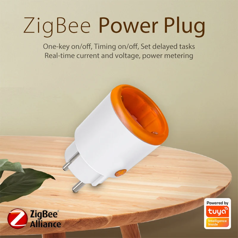 Smart Zigbee EU Plug with Power Monitoring, Timer, and Child Lock - Voice Controlled
