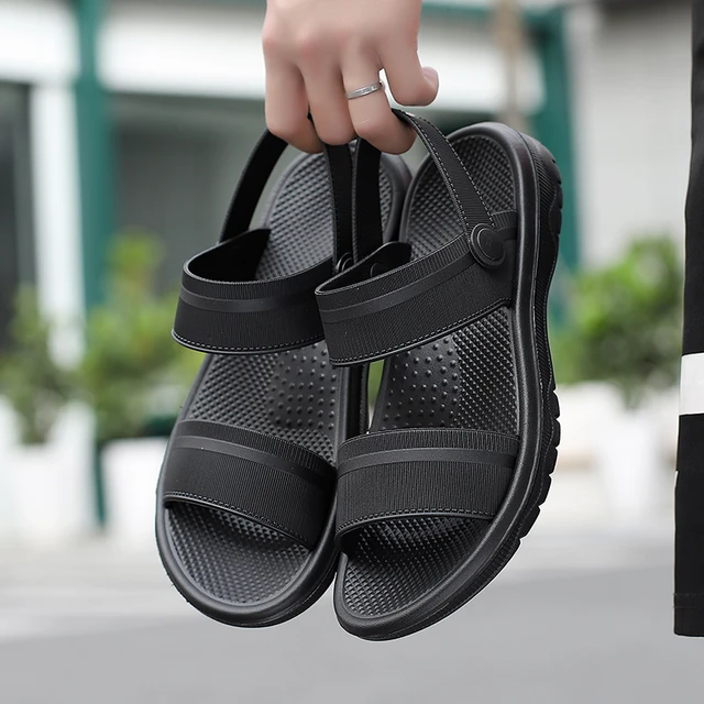 Slippers Man Summer Ankle Wrap Shoes Slip-resistant Slide Sandals Summer Male  Slippers Beach Water Shoes Zapatillas Hombre - Men's Sandals - AliExpress