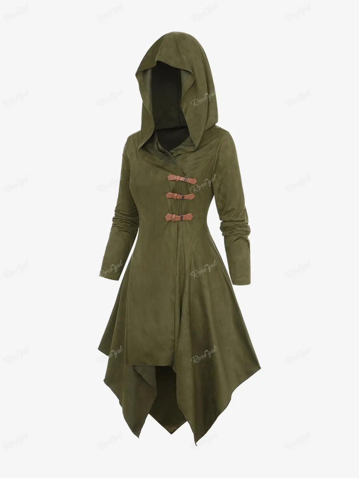 ROSEGAL Plus Size Women's Casual Long Coats Solid Color PU