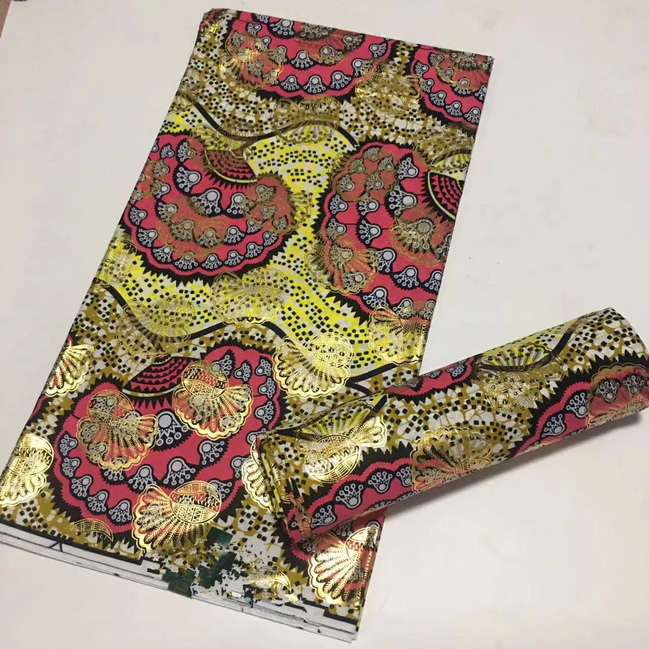 

African Gold Wax Fabric 100% Cotton High Quality Nigeria Fabric Wax Print Ankara Wax For Sewing 6 Yards Women Party Dress Fabric