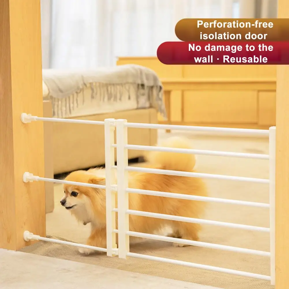 No Drilling Indoor Dog Gate Expandable Pet Isolation Gate Extra Wide Small Medium Dog Cat Retractable Doorway Step-Over Fence