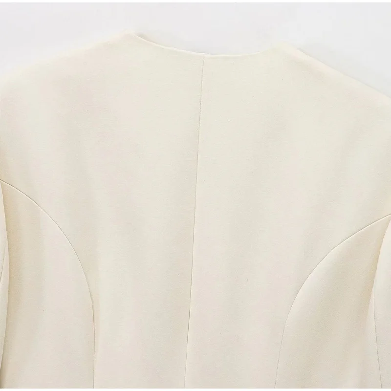 Chaqueta de traje con cinturón fino para mujer, cuello en V, hebilla, manga larga, color liso, primavera 2025, para mujer, para ir al trabajo, ropa de abrigo de cintura alta, nueva