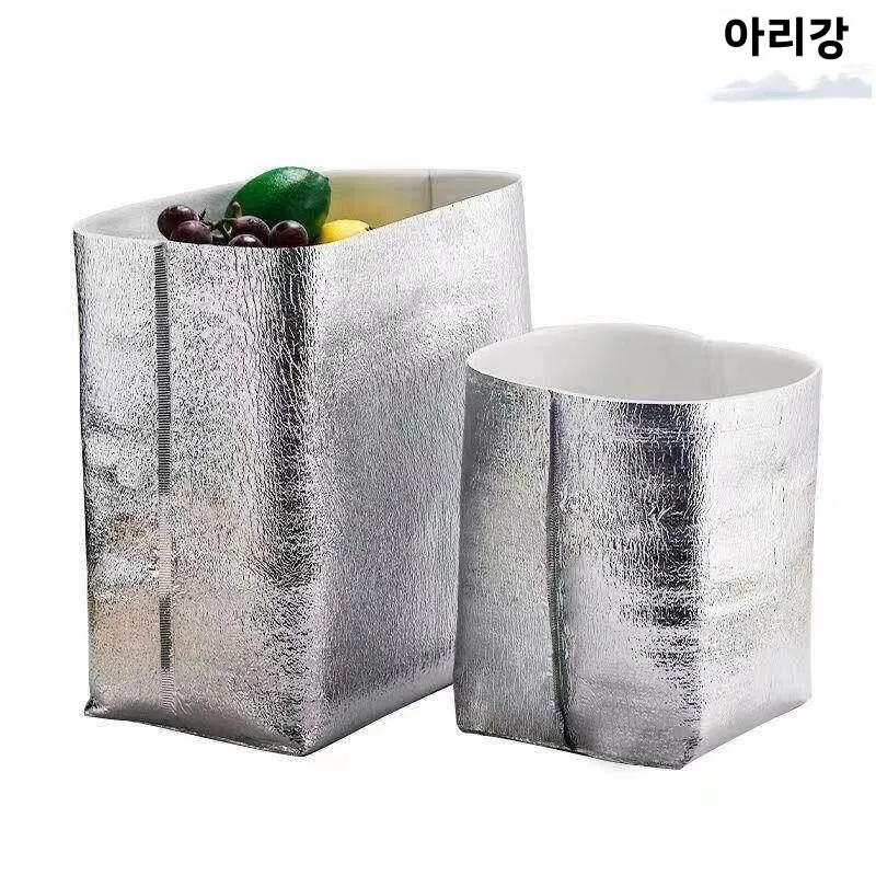 두꺼운 알루미늄 호일 보냉백 3차원 일회용 상업용 신선도 유지 배달 포장용 보냉백