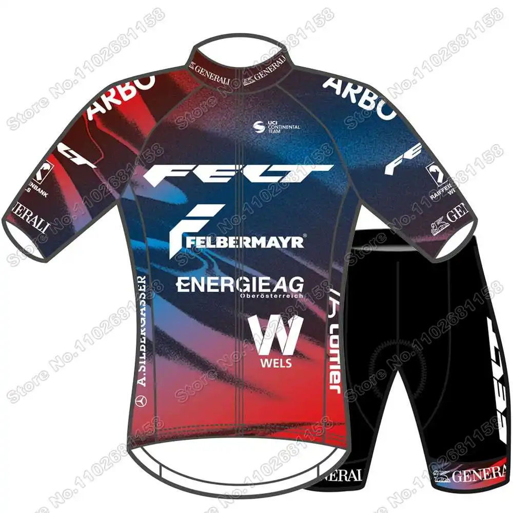 FELBERMAYR RSW-Radsport Wels Cycling Jersey Set Summer Cycling Clothing Men Road Bike Shirt Suit Bicycle Bib Shorts