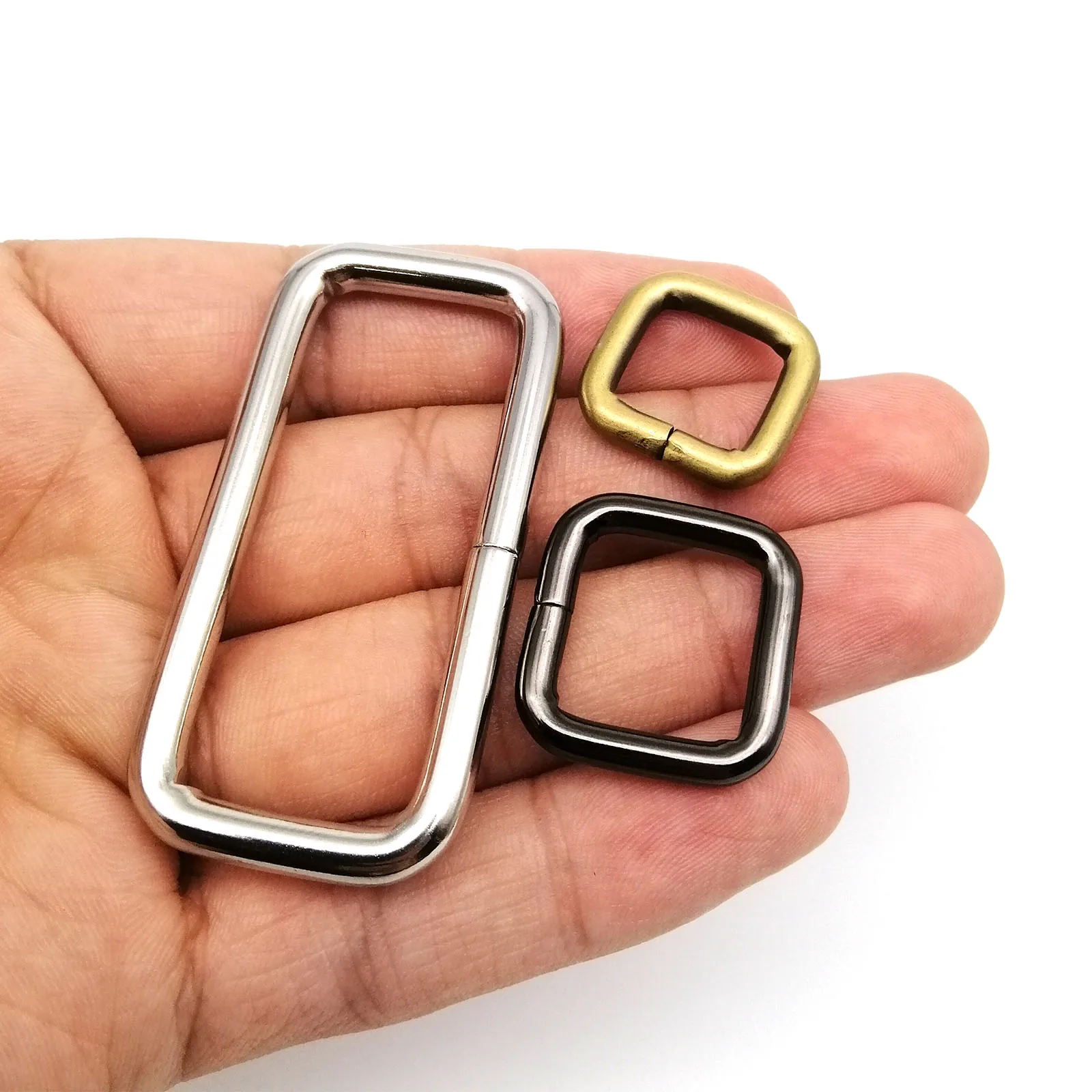 5pcs 금속 헤비 듀티 두꺼운 가죽 가방 배낭 스트랩 벨트 웹 직사각형 사각형 루프 O D 루프 링 버클 걸쇠 수리 DIY
