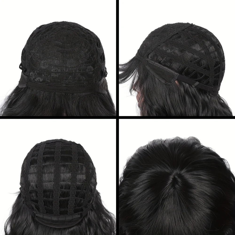 Bob Wigs For Women Curly Wavy Wigs With Bangs Short Heat Resistant Synthetic Wigs For Party Costume Daily Wear Colorful Wigs