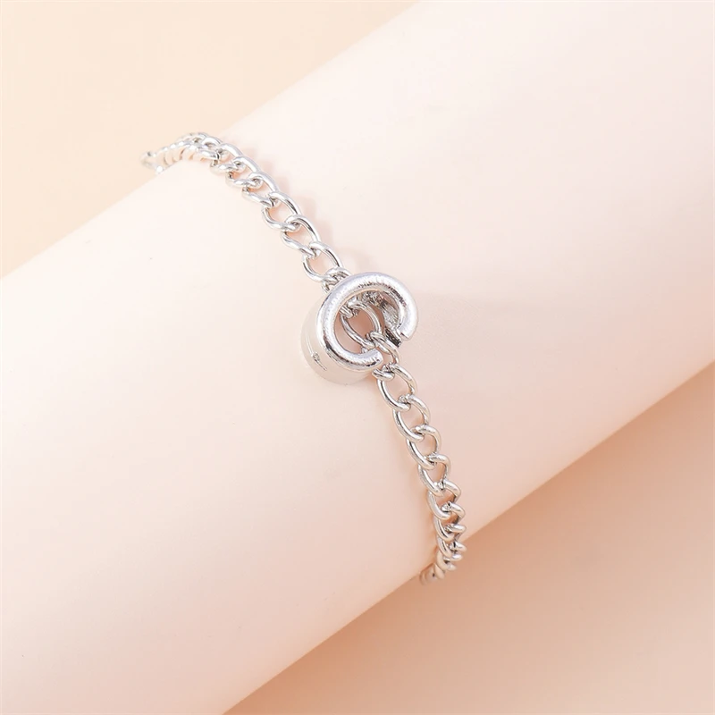 Modisches 26-englisches A-Z-Alphabet-Buchstaben-Armband mit Gliederkette, Namensarmbänder für Frauen, Mädchen, Freunde, Party, Urlaub, Schmuck, Geschenke – Detail 7