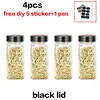 4pcs black lid