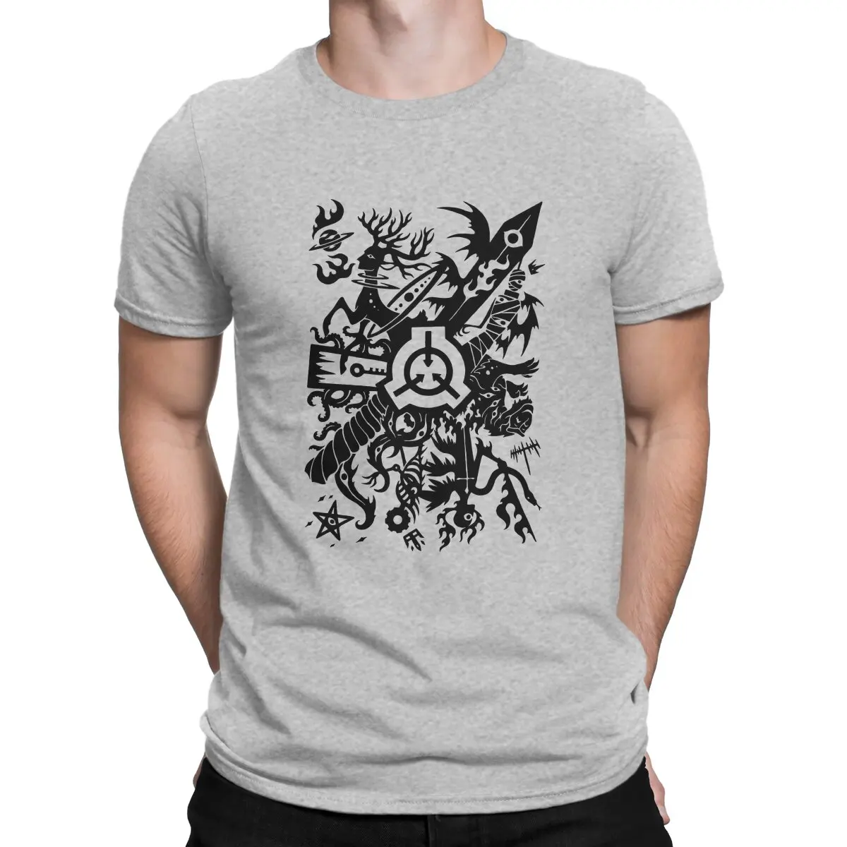 thumbnail image 1 of Camisetas de la Fundación para hombre, SCP, divertidas, de manga corta y cuello redondo, de algodón, ideal como regalo., 1 of 7