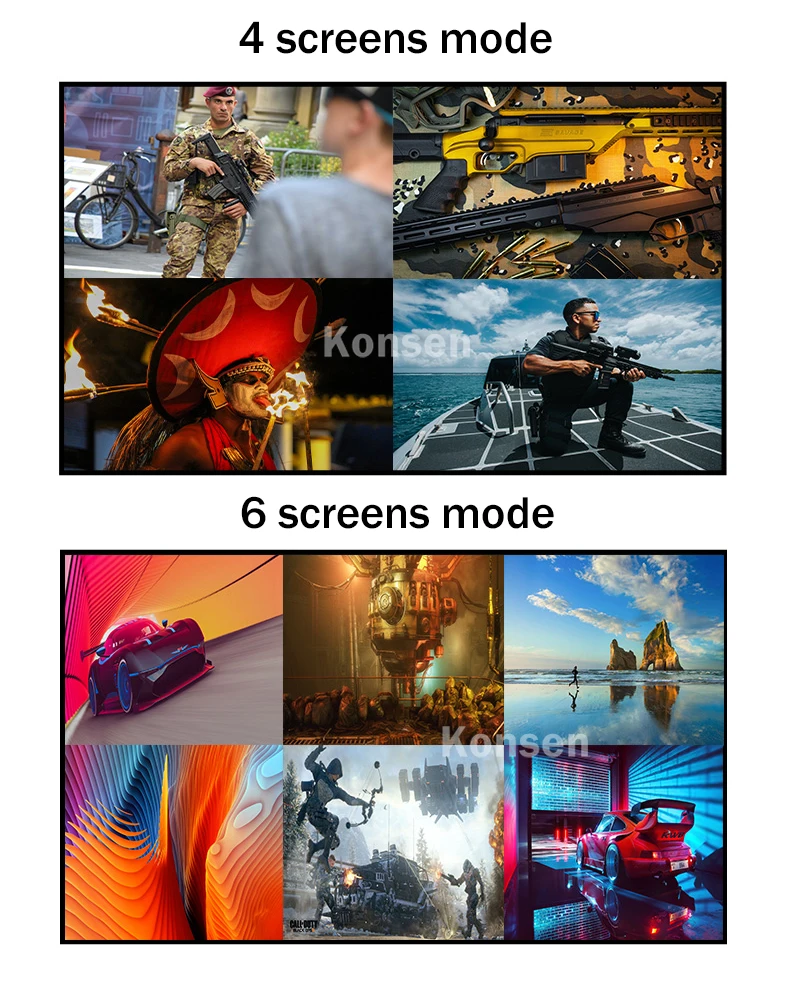 HDMI 멀티 뷰어 심리스 스위치 화면 분할기, 16x1 HDMI 스크린, 16 in 1 out, 1080P 쿼드 멀티 뷰어 4, 6, 8, 16 PC