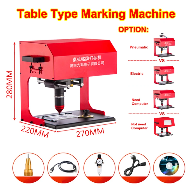 

Hand-held 170x110mm Metal Signage Nameplate Marking Machine Pneumatic Electricity Metal Parts Engraving Touch Screen Controller