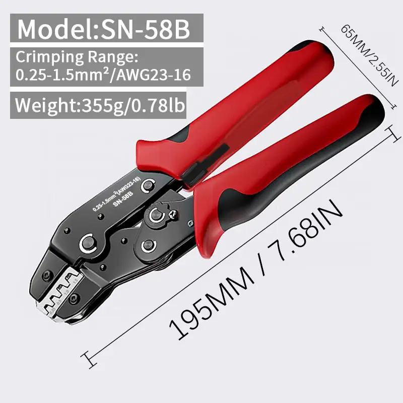 Ratcheting Crimping Tool Set For Dupont JST MOLEX Open Barrel,Dupont Molex JST TE Terminals & EPC PCIE SATA Pins SN-58B image 4