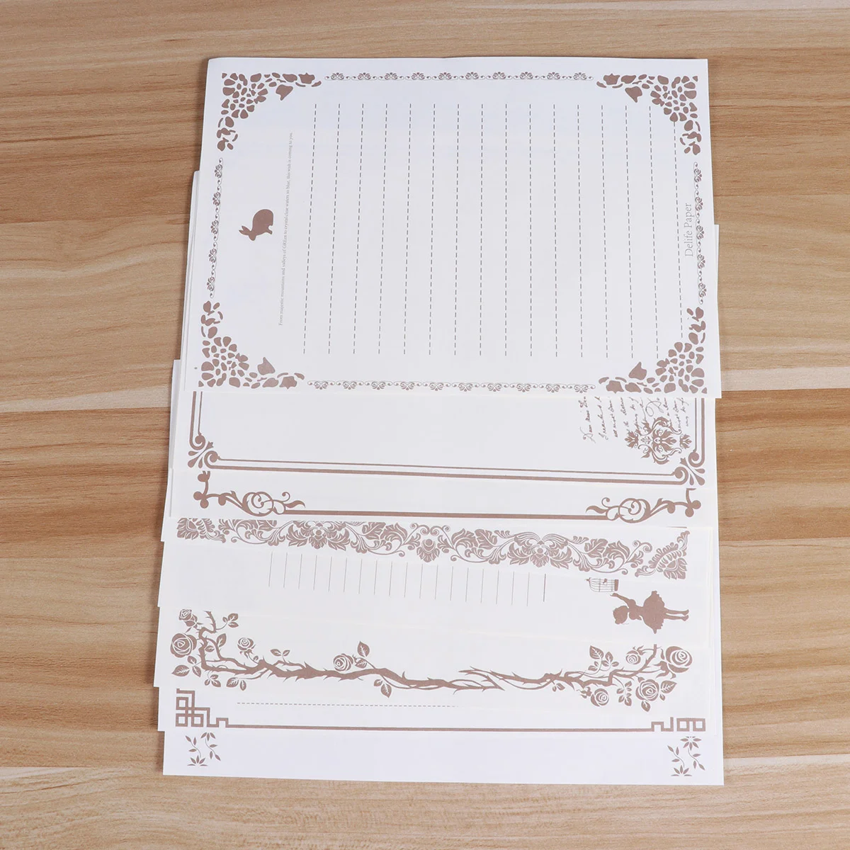 

8 Pcs Letter Paper Creative Vintage Lace Stationery for School Office Use(White Rabbit)