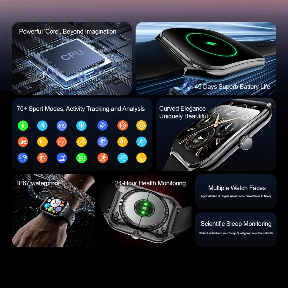 New For Xiaomi Ultra Thin Smart Watch Men 1.96" AMOLED 70+Sports Mode Health Monitor Bluetooth call Waterproof Smart Watch Woman