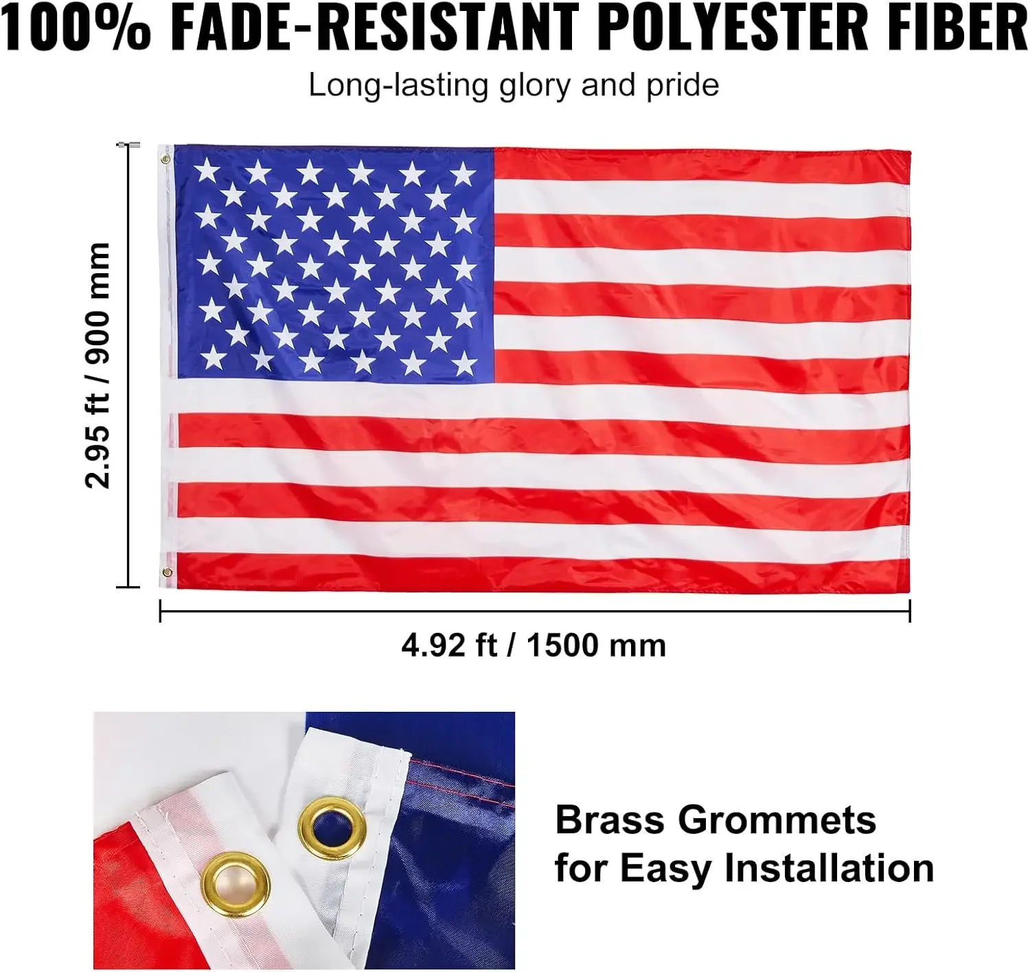 20FT Telescoping Flag Pole Kit, Heavy Duty Aluminum Alloy in Ground Flag Polesn 3 Display Modes Flagpole with 3x5 American