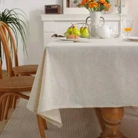 Linen Cotton Washable Tablecloth for Wedding Home Party Dining Banquet Decoration Flax Fabric Table Cloth Luxurious Table Cover 4