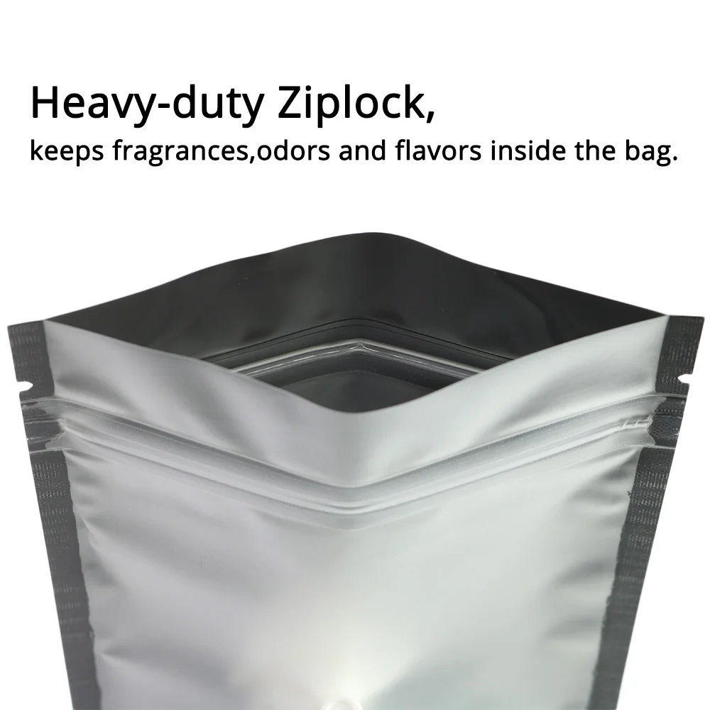 Custom Logo Print Matte Black Ziplock Plastic Packaging Pouch Mini  Flat Clear Window  Printed Mylar Bags 3