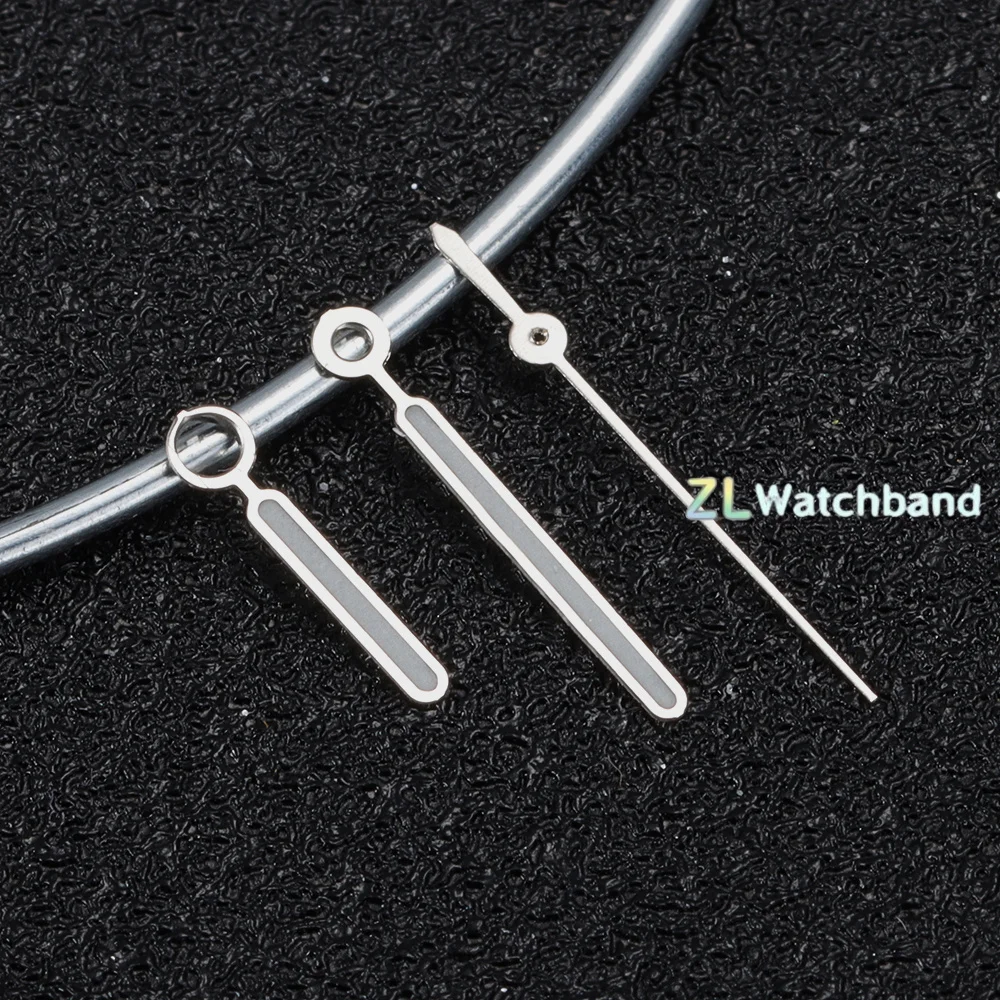 Silver Watch Hands with Green Luminous Feature - Premium Timepiece Accessory