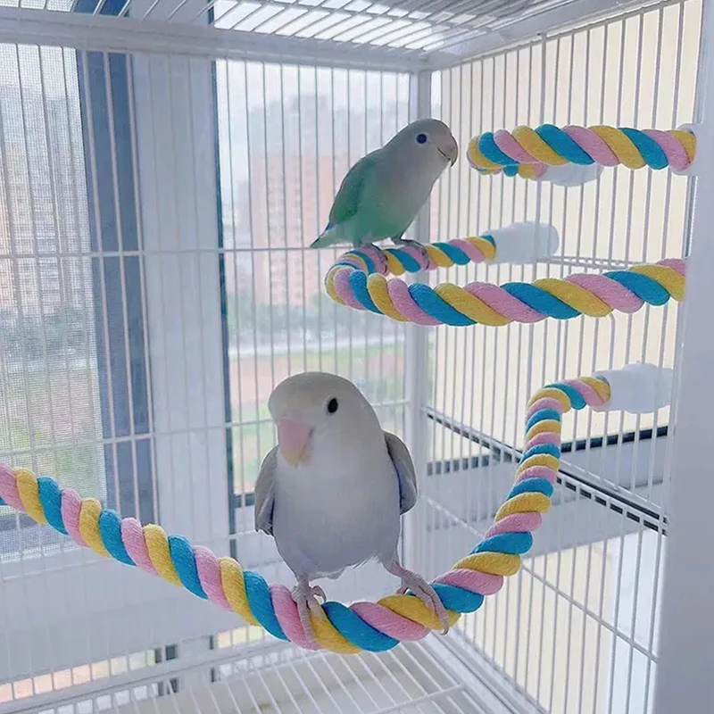 Bird Toys Parrot Cotton Rope Climbing Swing Harness Cage