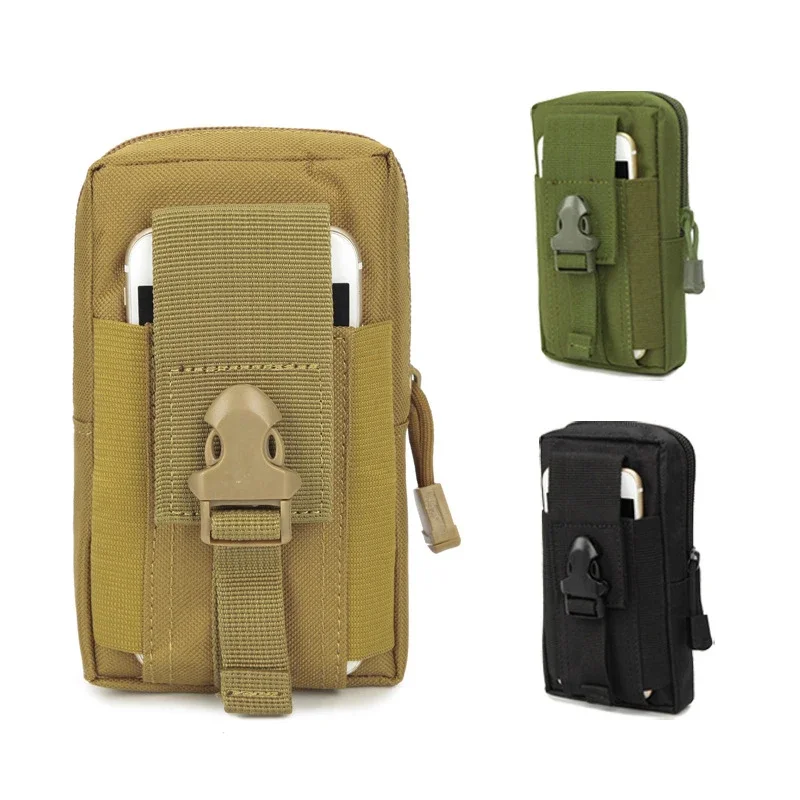 Men Tactical Molle Pouch Belt Waist Pack Bag Phone Pocket EDC Tools Fanny Pack Running Pouch Travel Camping Hunting Soft Back 6
