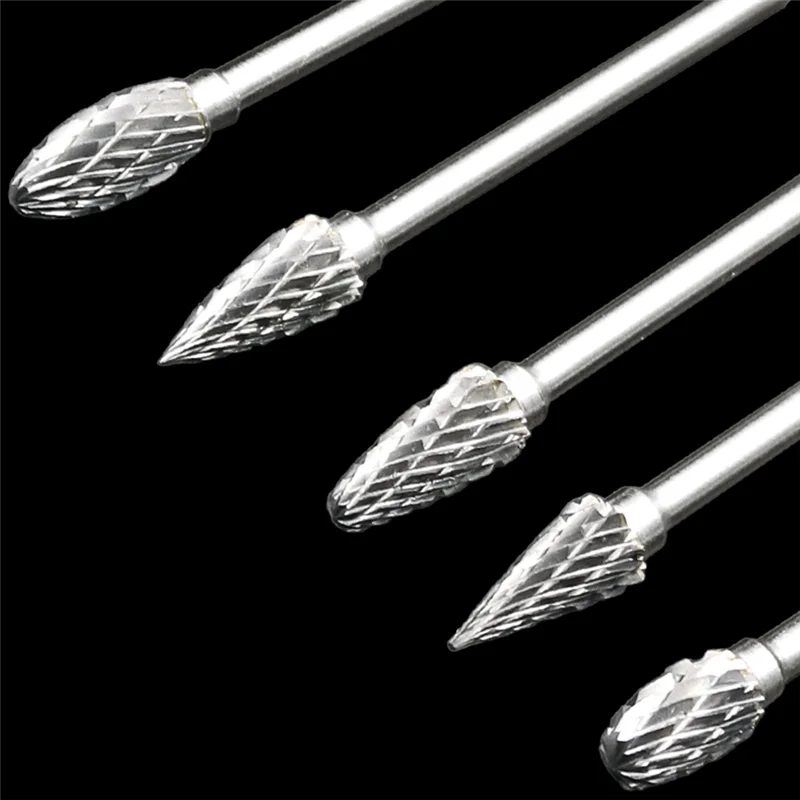 X59A_10Pcs 카바이드 파일 세트 3x6 이중 곡물 텅스텐 강철 연삭 헤드