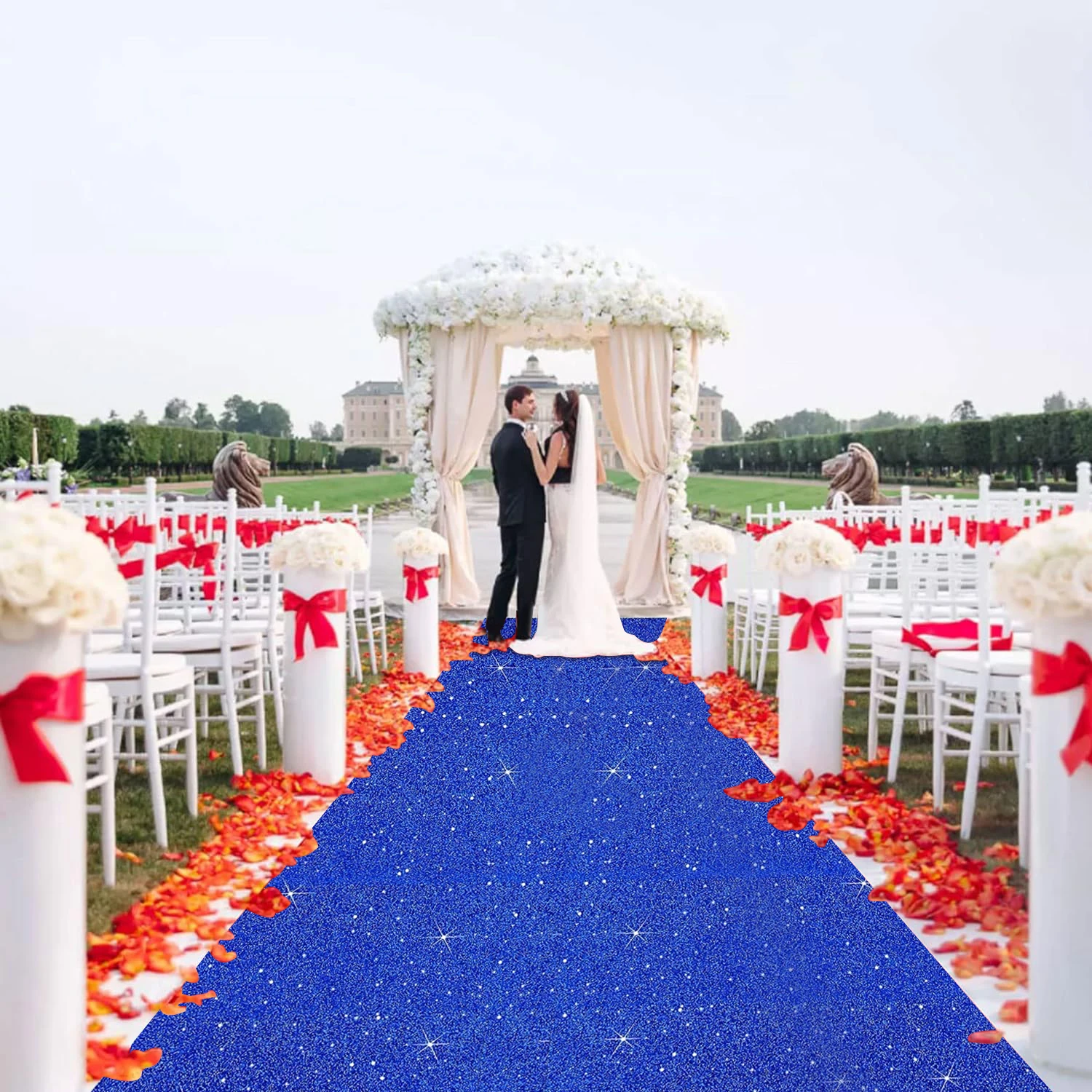 Carpet Groove Flashing Blue Carpet Christmas and Thanksgiving Outdoor Accessories Wedding Corridor Carpet wedding carpet