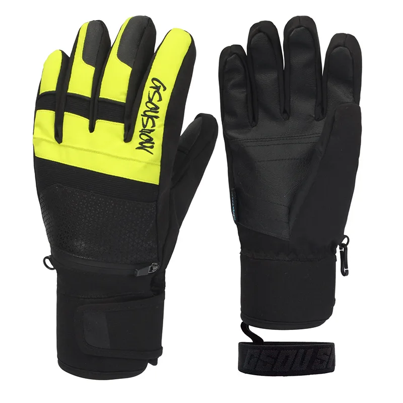 

New Adult Ski Gloves Women Men Waterproof Wear-resistant Professional Snowboarding Warm Glove Five Fingers Cycling Mittens