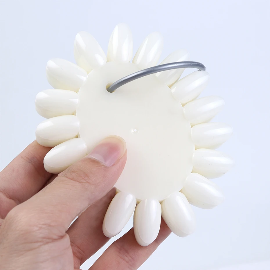 10pcs Round False Nail Art Tips Display Wheel Fake Nail Art Polish Color Card Acrylic Practice Palette With Ring Manicure SA1513