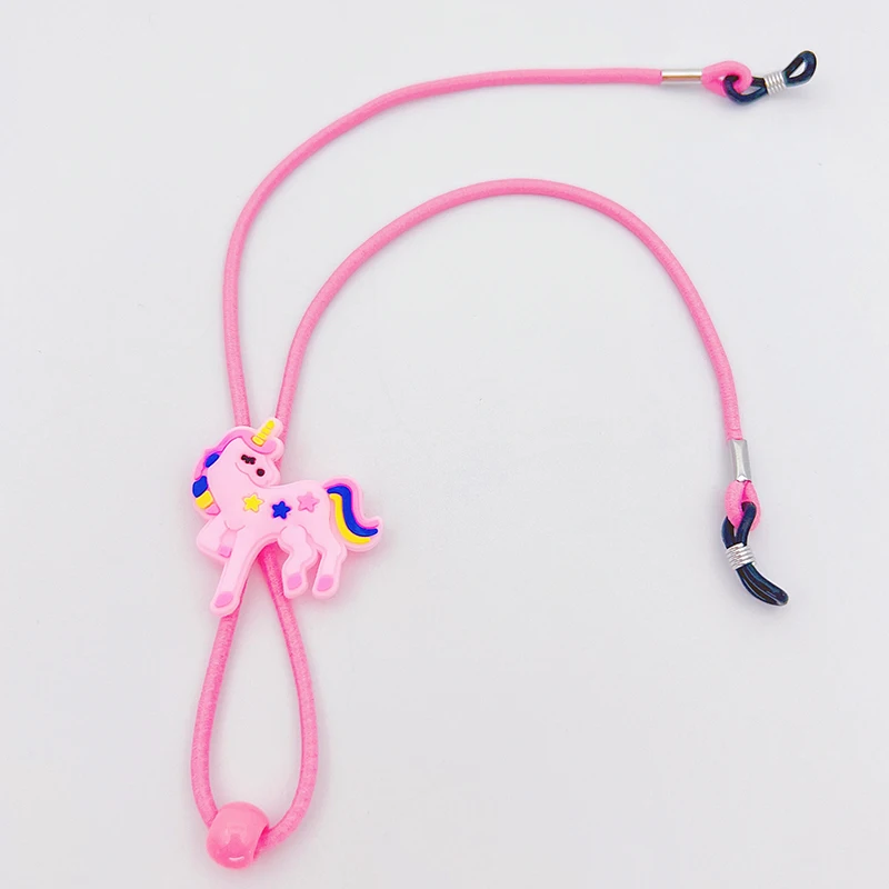 Glasses Straps Glasses Chain Glasses Retainer Cartoon Nylon Elastic Glasses Chain For Child Eyewear Cord Kids Glasses Neck Strap Eyeglass Holder Band Strap pony
