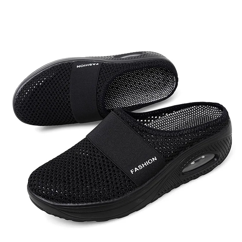 Women Slippers Fashion Wedge Shoes Lightweight Breathable Mesh Female Sandals Thick Bottom Casual Sneakers Ladies Platform Shoes