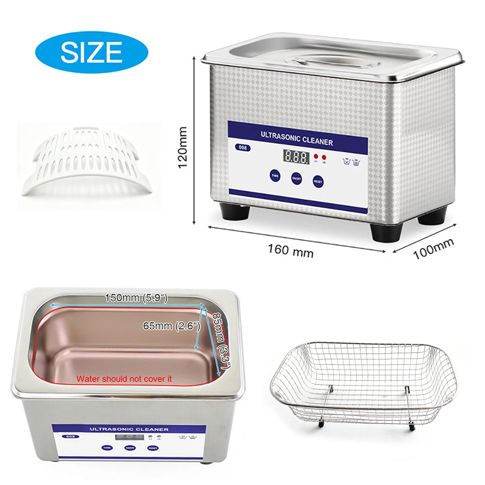 Ultrasonic Cleaner Ultrasound Glasses Cleaning Machine 40KHZ High Frequency Ultrasonic Bath for Glasses Jewelry Washing Machine 6