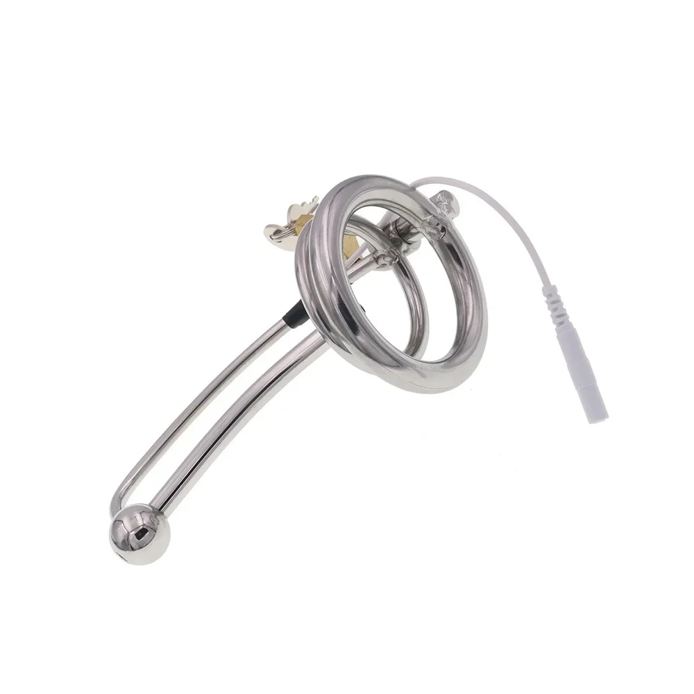 Metal Penis Lock Cock Ring Dick Restraint Stim Sex Toy for Men Medical Themed Toys Chasity Device Electric Shock Cock Cage