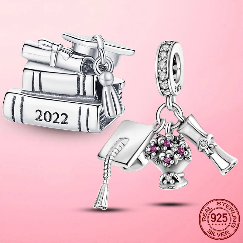 Pink Pandora Graduation Bead Charm Rose Gold Pandora Graduation