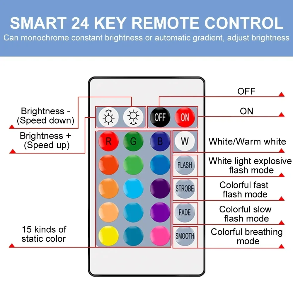 LED 스마트 RGBW 적외선 리모컨 전구, 가족 휴가 파티에 적합한 컬러 라이트 디밍, GU10, A60, C37, G45, 6W, 10W